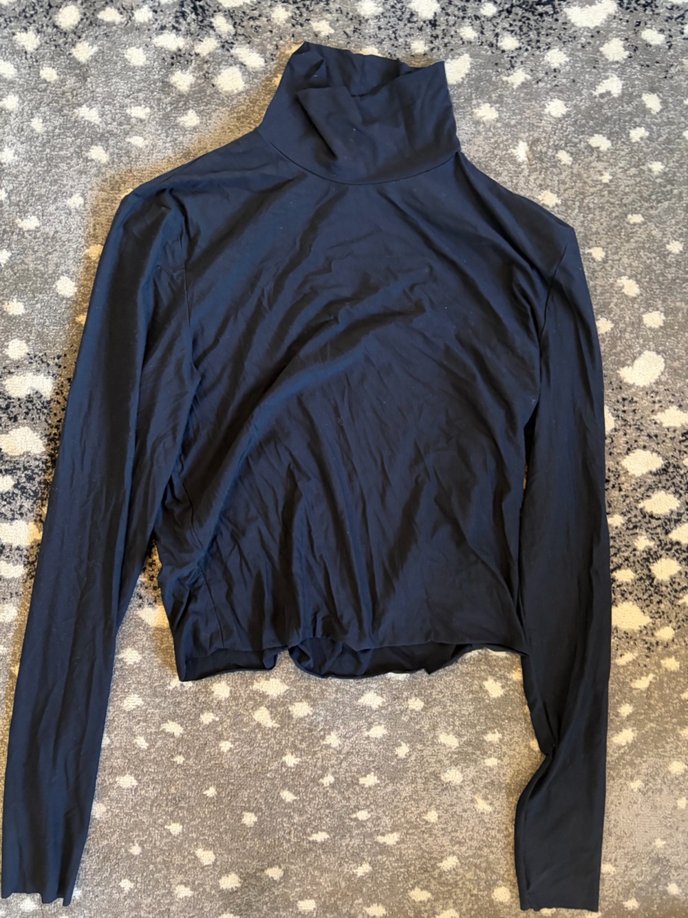 Commando Butter Black Long Sleeve Cropped Turtleneck Top S - Picture 3 of 4